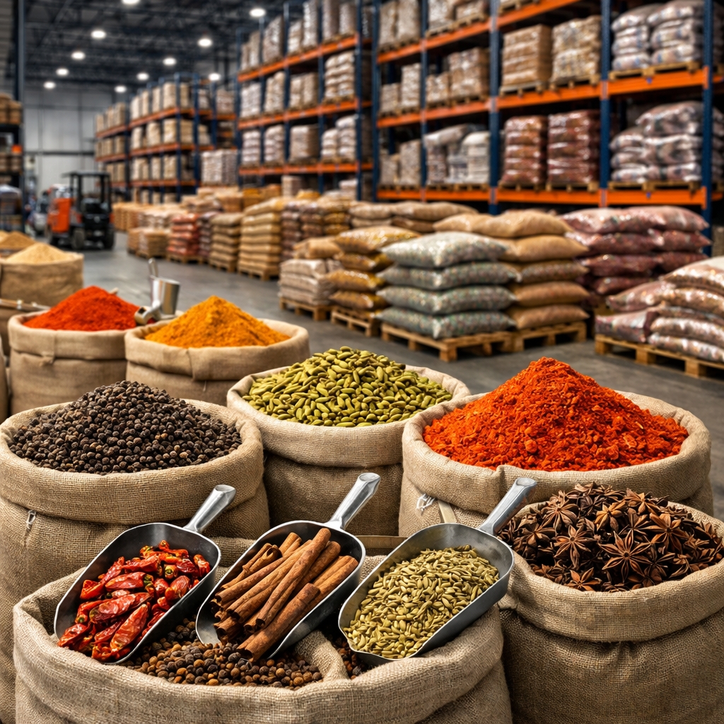 Partner with Nirvara Global for trade-volume spice supply — sourced from India's finest growing regions, export-quality certified, and customised to your business's volume and packaging needs.